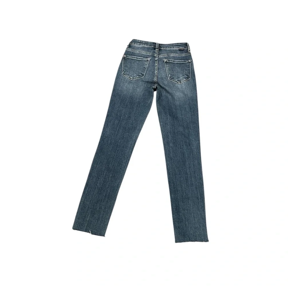 Risen High-Waist  Skinny Frey‎ Hem Jeans - Picture 5 of 9